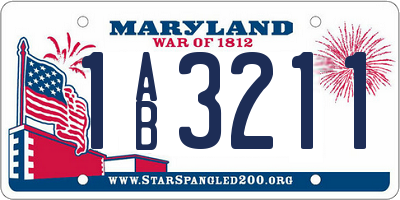 MD license plate 1AB3211