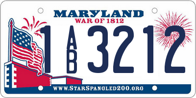 MD license plate 1AB3212
