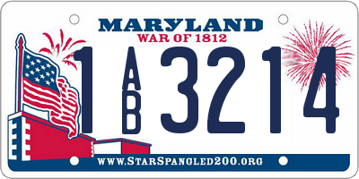MD license plate 1AB3214