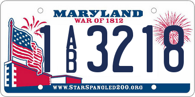 MD license plate 1AB3218