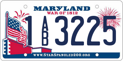 MD license plate 1AB3225