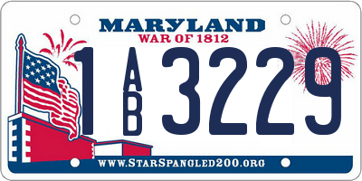 MD license plate 1AB3229
