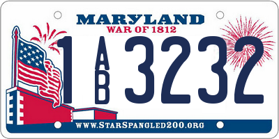 MD license plate 1AB3232