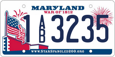 MD license plate 1AB3235