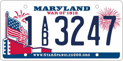 MD license plate 1AB3247