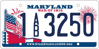 MD license plate 1AB3250