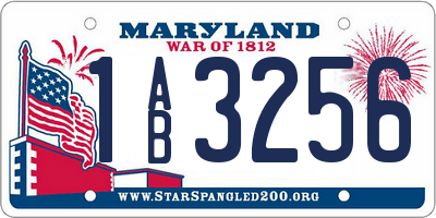 MD license plate 1AB3256