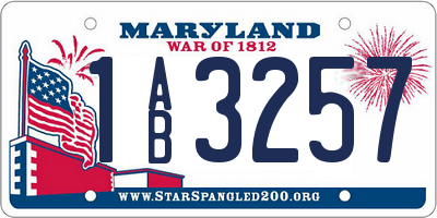 MD license plate 1AB3257