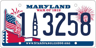 MD license plate 1AB3258