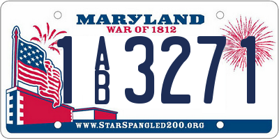 MD license plate 1AB3271