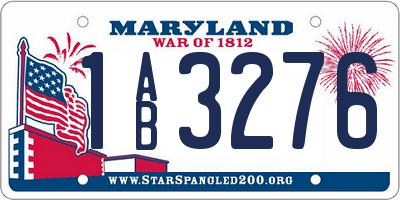 MD license plate 1AB3276