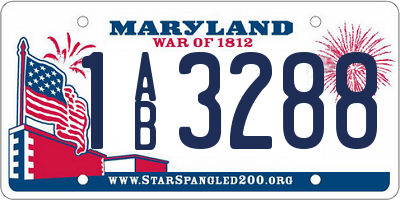MD license plate 1AB3288