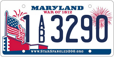 MD license plate 1AB3290