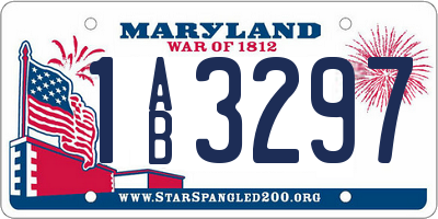 MD license plate 1AB3297