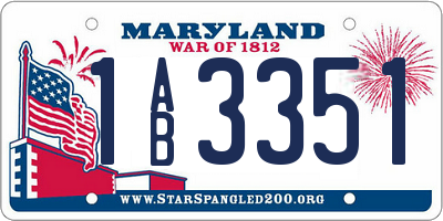 MD license plate 1AB3351