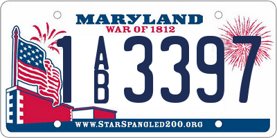 MD license plate 1AB3397