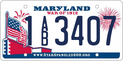 MD license plate 1AB3407