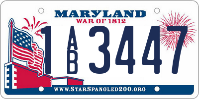 MD license plate 1AB3447