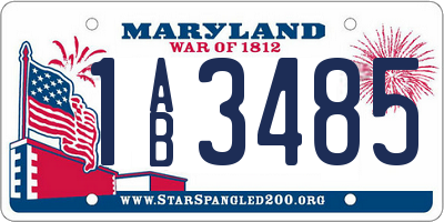 MD license plate 1AB3485