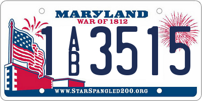 MD license plate 1AB3515