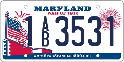 MD license plate 1AB3531