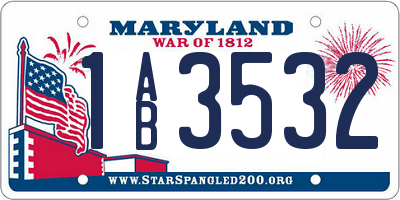 MD license plate 1AB3532