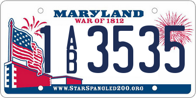 MD license plate 1AB3535