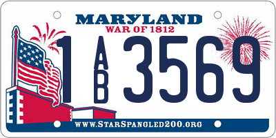 MD license plate 1AB3569