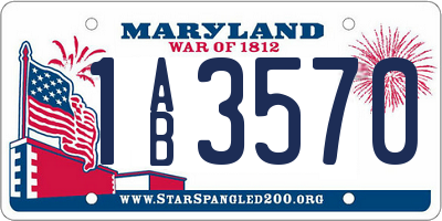 MD license plate 1AB3570
