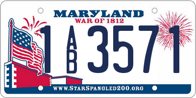 MD license plate 1AB3571