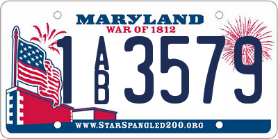 MD license plate 1AB3579