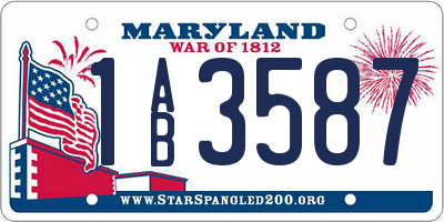 MD license plate 1AB3587