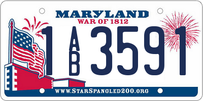 MD license plate 1AB3591