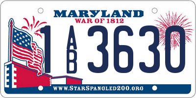MD license plate 1AB3630