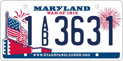 MD license plate 1AB3631