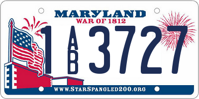 MD license plate 1AB3727