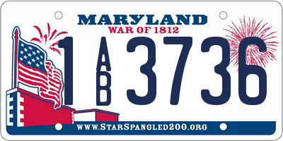 MD license plate 1AB3736