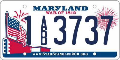 MD license plate 1AB3737