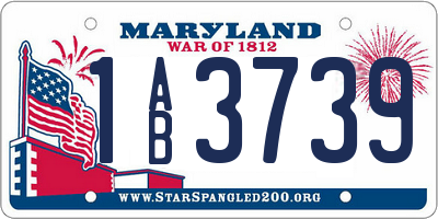MD license plate 1AB3739