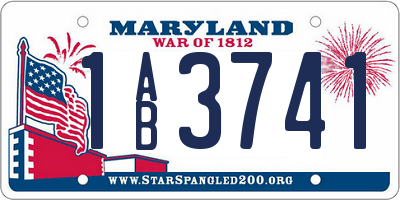 MD license plate 1AB3741