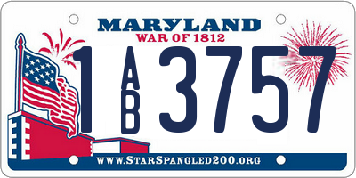 MD license plate 1AB3757