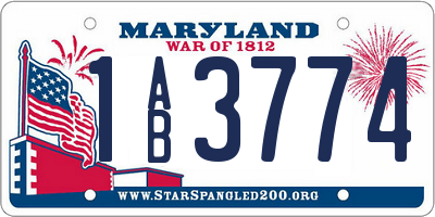 MD license plate 1AB3774