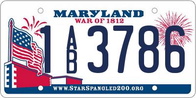 MD license plate 1AB3786