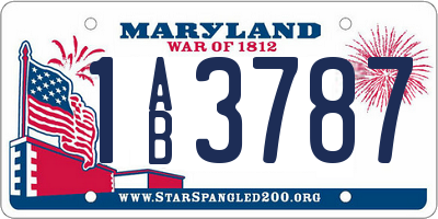 MD license plate 1AB3787