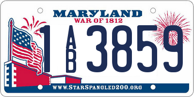 MD license plate 1AB3859