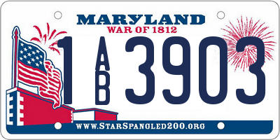 MD license plate 1AB3903