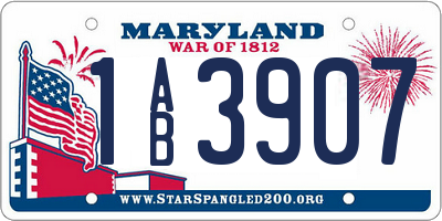 MD license plate 1AB3907