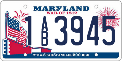 MD license plate 1AB3945