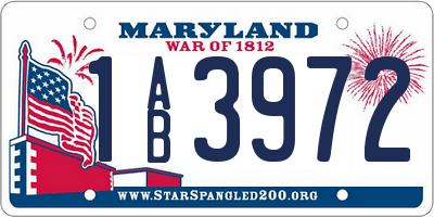 MD license plate 1AB3972