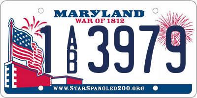 MD license plate 1AB3979